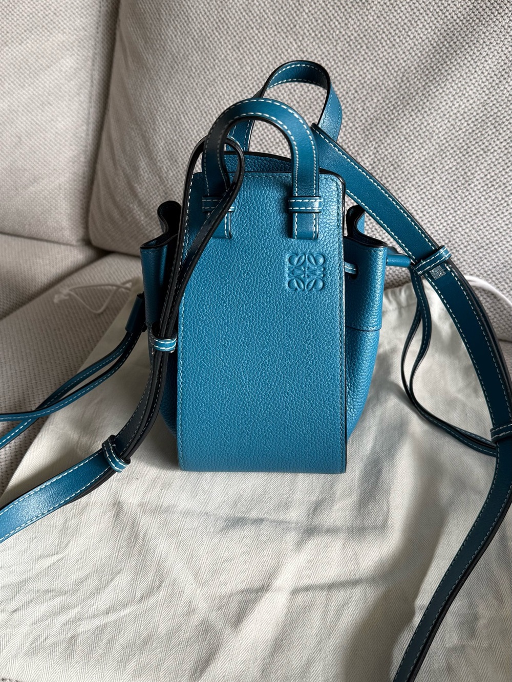 Authentic Loewe Mini Hammock drawstring handbag